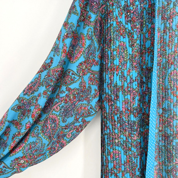 VTG Diane Freis Cardigan Women's M/L Blue Floral Paisley Boho Cottagecore Hippie - Picture 3 of 7